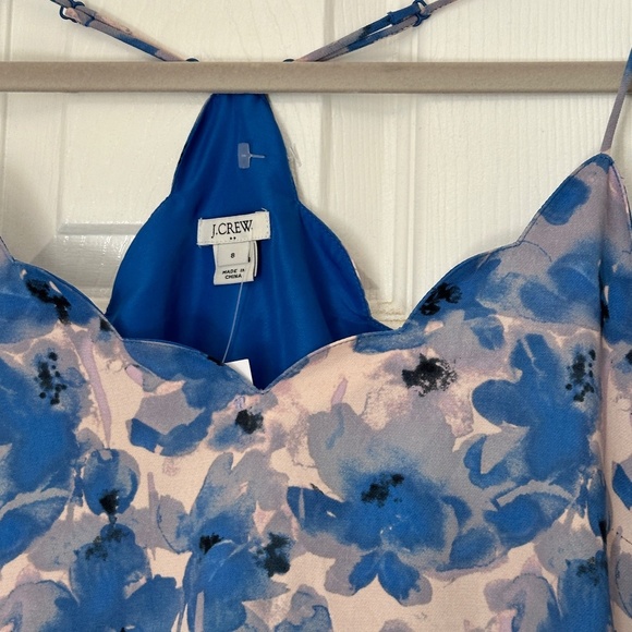 Brand New J Crew Scalloped Shirt Floral Camisole Tank Top Size 8 Pink Blue - Picture 2 of 8